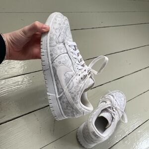 Nike White Paisley Sneakers